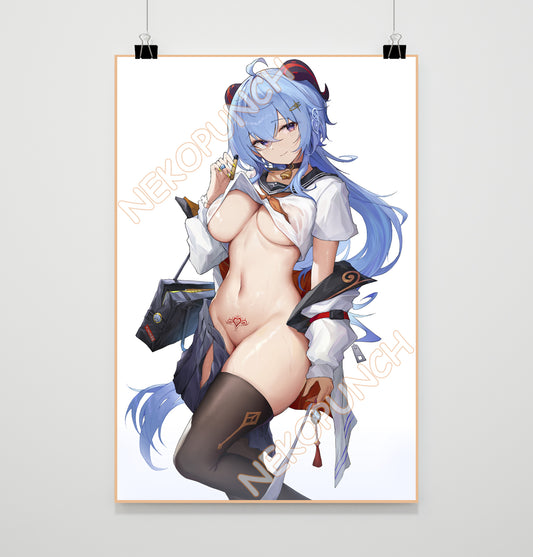 Genshin Impact Premium Poster Ganyu School Uniform Version by Kiriko