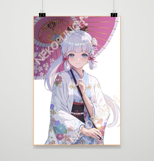 Genshin Impact Premium Poster Kamisato Ayaka Umbrella Version by Kizuna