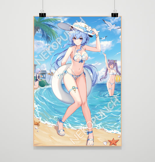 Genshin Impact Premium Poster Ganyu Summer Swimsuit Version by Kizuna