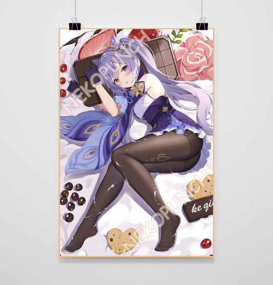 Genshin Impact Premium Poster Keqing Valentine Version by Kizuna