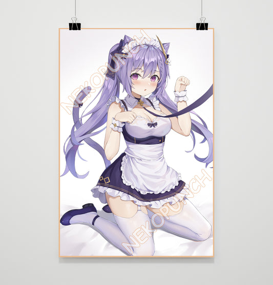 Genshin Impact Premium Poster Keqing Maid Version by Kizuna