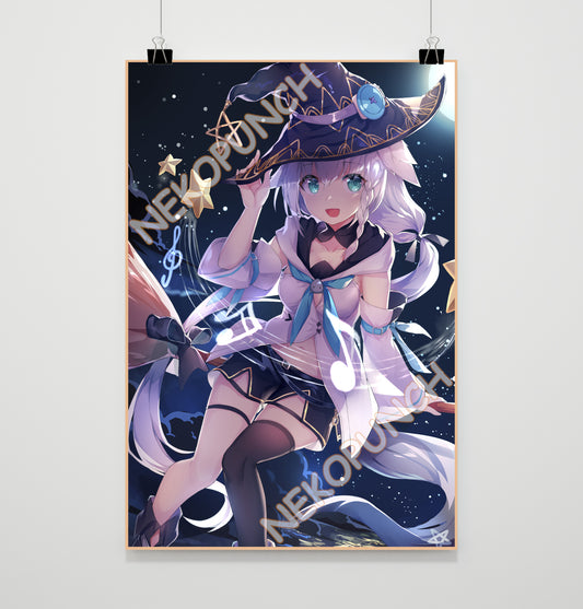 Hololive JP Gamers Shirakami Fubuki Witch Version Premium Poster by Wawako