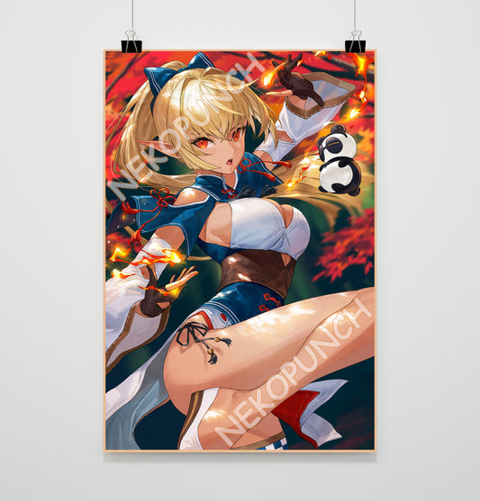 Hololive JP 3rd Gen Shiranui Flare Premium Poster by ekao