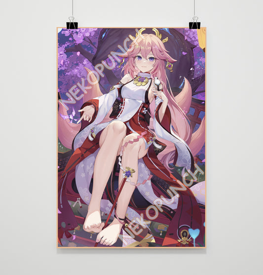 Genshin Impact Premium Poster Yae Miko by Kizuna