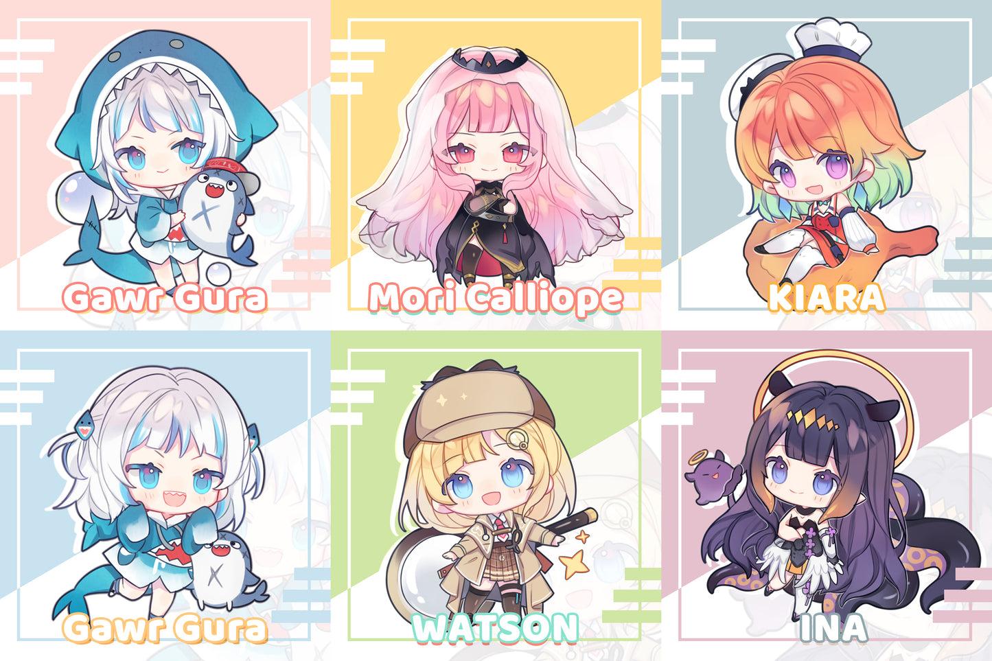 Hololive Vtuber Doujin Double-sided Acrylic Keychain Charm Volume.6