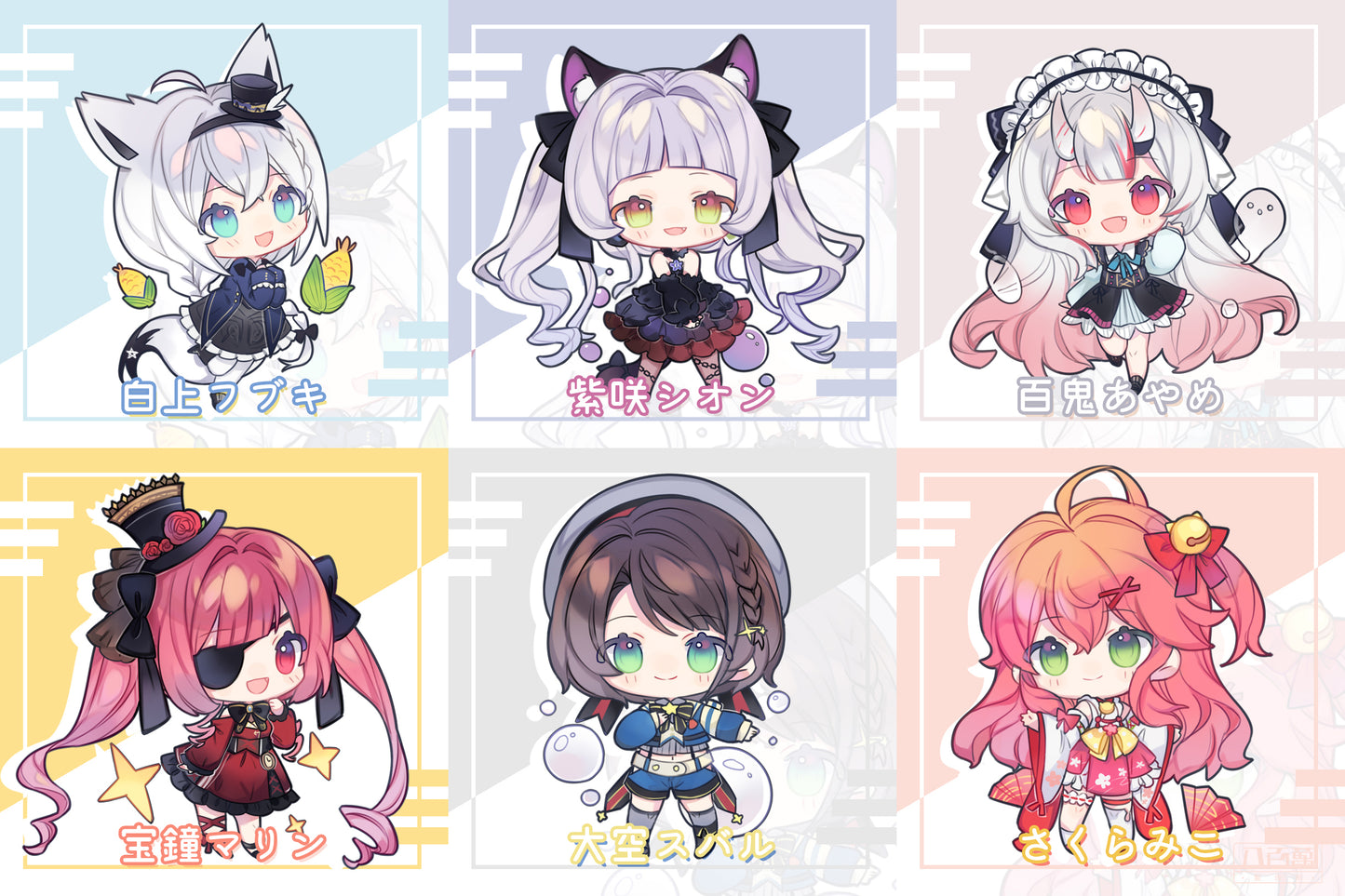 Hololive Vtuber Doujin Double-sided Acrylic Keychain Charm Volume.7