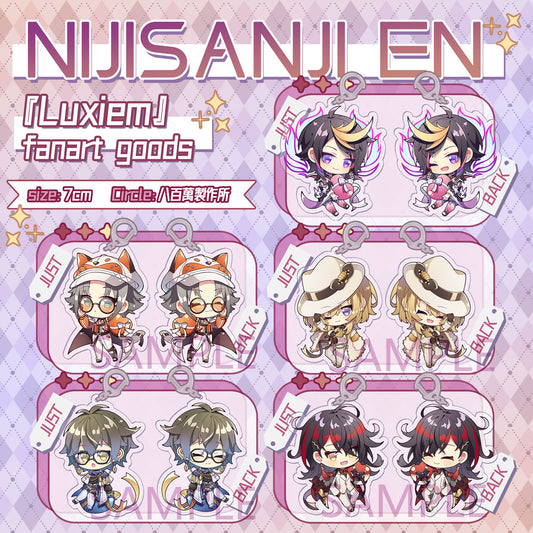 Nijisanji EN Luxiem Vtuber Doujin Double Sided Acrylic Keychain Charm Volume.1