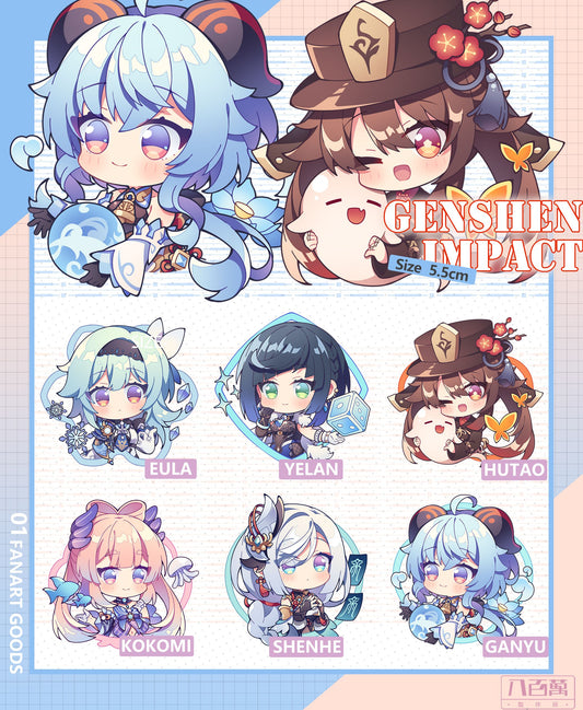 Genshin Impact Double Sided Acrylic Keychain Charm Volume.3